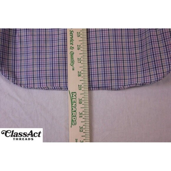 Charles Tyrwhitt Men's Non Iron Extra Slim Fit Plaid Dress Shirt Weekend Sz M - Picture 6 of 7